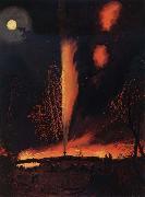 Burning Oil Well at Night James Hamilton